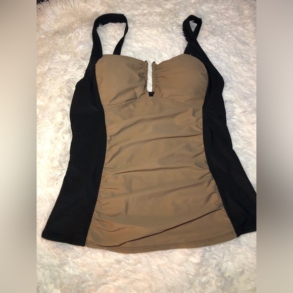 VENUS Brown and Black Fitted Bustier Swim Top size 10 NWOT - Picture 6 of 14